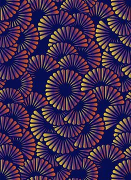 Seamless Geometric Art Deco Pattern colorful flowers design. Abstract Stock Illustration