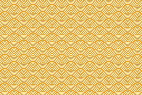 Seamless Geometric Background Pattern Featuring Repeating Yellow Arched Wav.. Stock Illustration