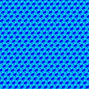 Seamless geometric blue cube pattern. Repeating geometric symmetric ornament Stock Illustration