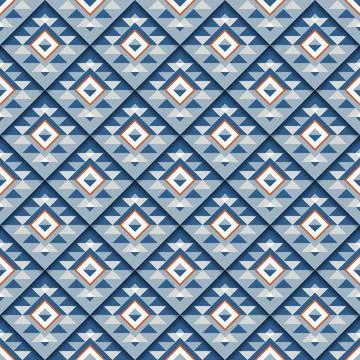 Seamless geometric blue square pattern with shadow Illustrazione stock