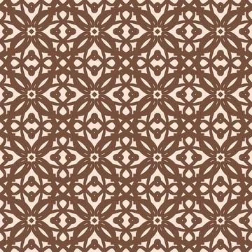 Seamless geometric brown ornament pattern background Stock Illustration