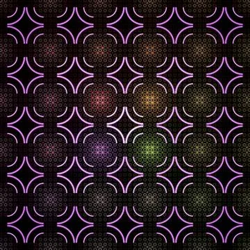 Seamless geometric circle pattern, colorful fractal texture Stock Illustration