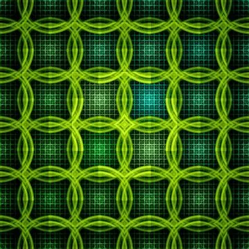 Seamless geometric circle pattern, colorful fractal texture Stock Illustration