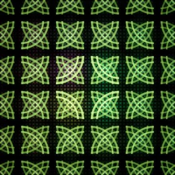 Seamless geometric circle pattern, colorful fractal texture Stock Illustration