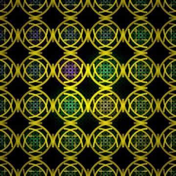 Seamless geometric circle pattern, colorful fractal texture Stock Illustration