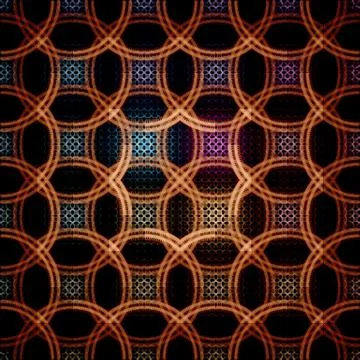 Seamless geometric circle pattern, colorful fractal texture 스톡 일러스트