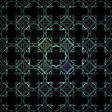 Seamless geometric circle pattern, colorful fractal texture Stock Illustration