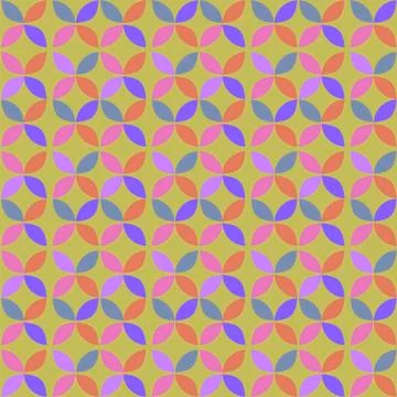 Seamless Geometric Circle Retro Pattern イラスト素材