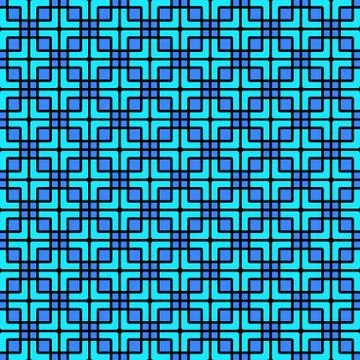 Seamless geometric colorful pattern of squares and flowing lines. 스톡 일러스트