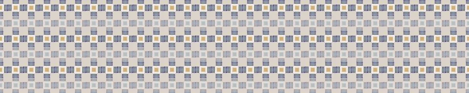 Seamless geometric cross grid border pattern in french blue linen shabby chic Stock Illustration