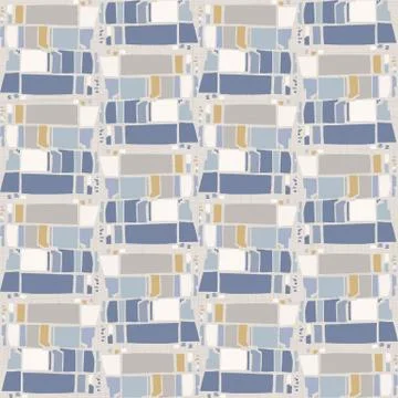 Seamless geometric cross grid pattern in french blue linen shabby chic style Stock Illustration