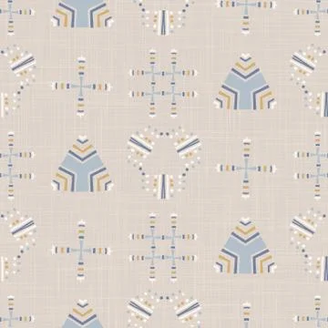 Seamless geometric cross grid pattern in french blue linen shabby chic style 스톡 일러스트