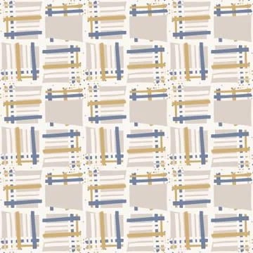 Seamless geometric cross grid pattern in french blue linen shabby chic style Illustrazione stock