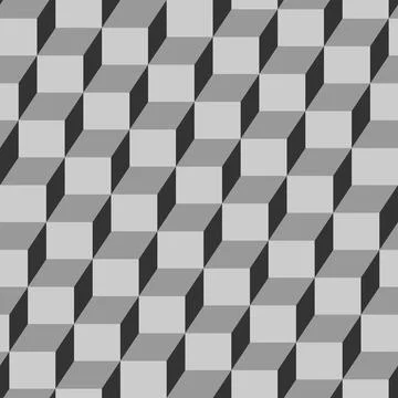 Seamless geometric cubes pattern in grey Illustrazione stock