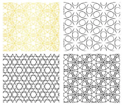 Seamless geometric curve line pattern, vector 스톡 일러스트