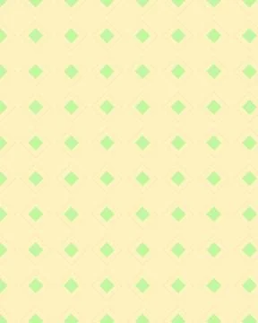 Seamless Geometric Diamond Pattern with Light Green Shapes on Pale Yellow B.. Stock Illustration