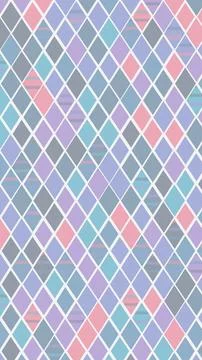 Seamless geometric diamond pattern in pastel blue, pink, and white creates .. Stock Illustration
