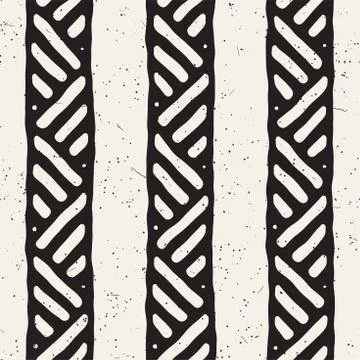 Seamless geometric doodle lines pattern in black and white. Adstract hand drawn 스톡 일러스트