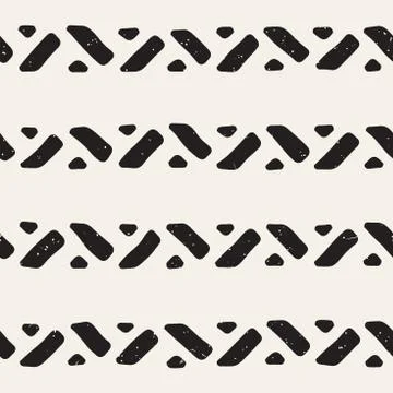 Seamless geometric doodle lines pattern in black and white. Adstract hand drawn Stock Illustration