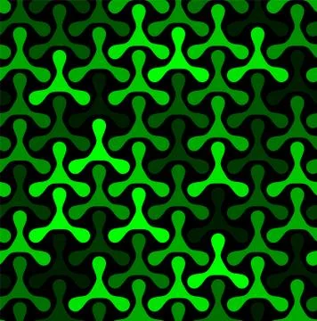 Seamless Geometric Emerald Triangles on Black Background Vector Pattern Stock Illustration