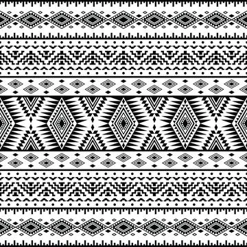 Seamless geometric ethnic pattern design. Tribal Aztec abstract illustration. Illustrazione stock