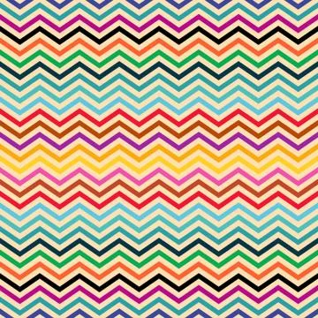 Seamless geometric ethnic zigzag pattern in retro colors Stock Illustration