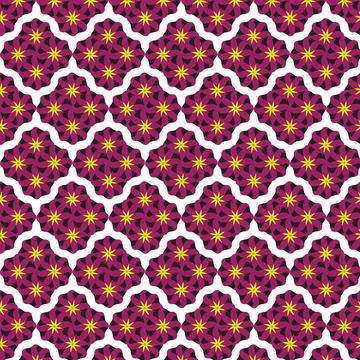 Seamless geometric floral pattern Abstract radial tessellation Kaleidoscopic vec Stock Illustration