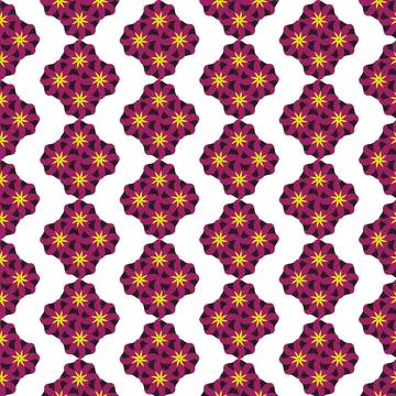 Seamless geometric floral pattern Abstract radial tessellation Kaleidoscopic vec Stock Illustration