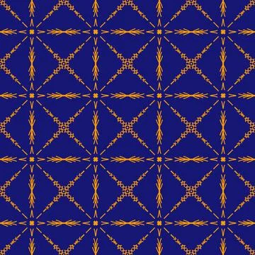 Seamless geometric floral pattern in deep blue Stockillustratie