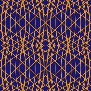 Seamless geometric floral pattern in deep blue Illustrazione stock