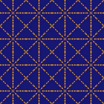 Seamless geometric floral pattern in deep blue 스톡 일러스트