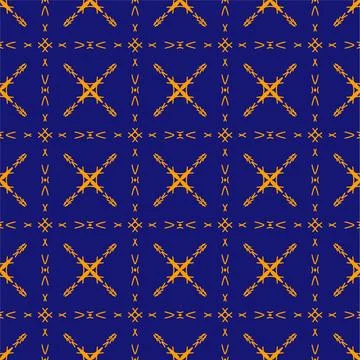 Seamless geometric floral pattern in deep blue 스톡 일러스트