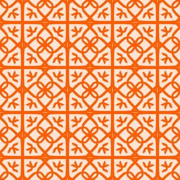 Seamless geometric floral pattern Stock Illustration