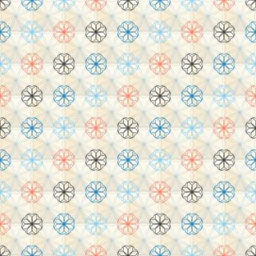 Seamless geometric flower pattern Ilustração Stock