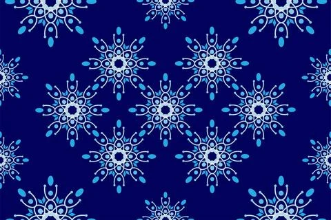 Seamless geometric flowers pattern. Abstract floral background design templ.. Stock Illustration