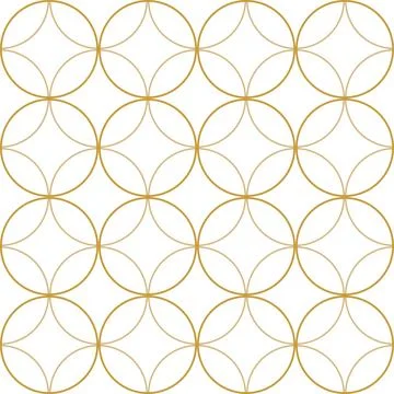 Seamless geometric gold circle pattern luxury minimal background ornament Illustrazione stock