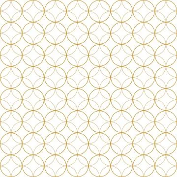 Seamless geometric gold circle pattern luxury minimal background ornament Illustrazione stock