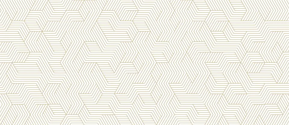 Seamless geometric gold line pattern on white background, abstract art deco Stock Illustration