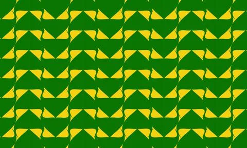 Seamless geometric green background with abstract yellow triangle pattern Illustrazione stock
