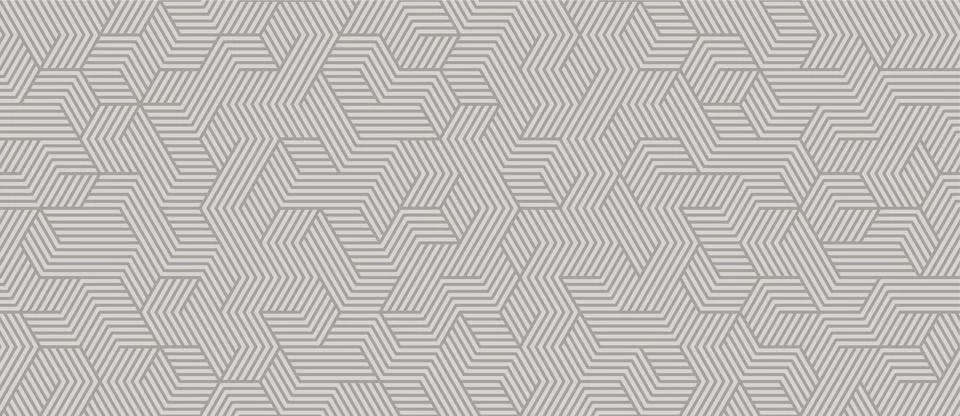 Seamless geometric grey line pattern on white background, abstract art deco Stock Illustration