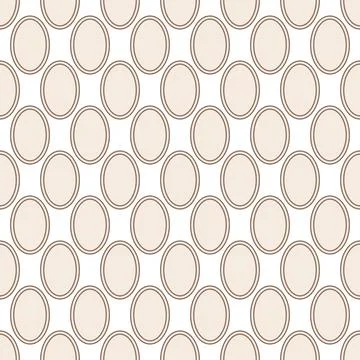Seamless Geometric Grid Pattern with beige oval shapes Stock Illustration