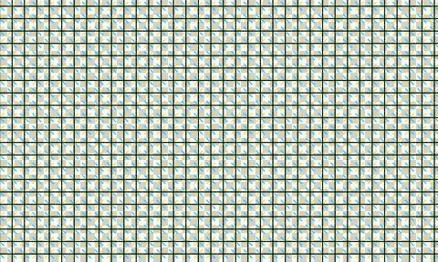 Seamless geometric grid pattern with small colorful floral shapes Stock Illustration