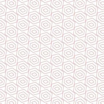 Seamless geometric hexagon pattern with soft pink outline Stock Illustration