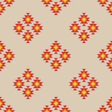 Seamless geometric ikat pattern Stock Illustration