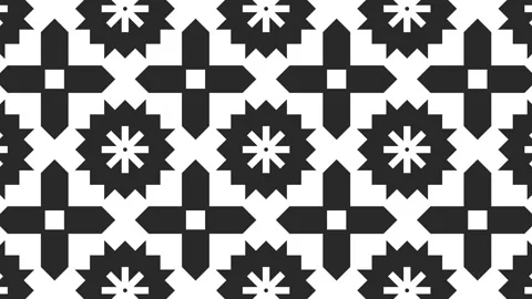 Seamless Geometric Islamic Pattern Loop Animation Black And White Motion Stock Footage 347566203