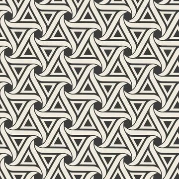 Seamless geometric islamic pattern. White triangles on black background. Stock Illustration