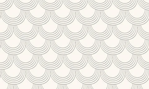Seamless geometric Japanese wave pattern with curved lines - minimal abstra.. Illustrazione stock