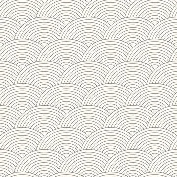 Seamless geometric Japanese wave pattern with curved lines - minimal abstra.. Illustrazione stock