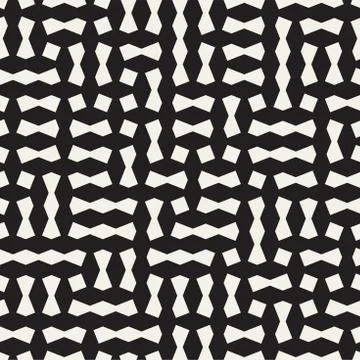 Seamless geometric lattice pattern. Irregular grid background. Stylish chao.. Stock Illustration