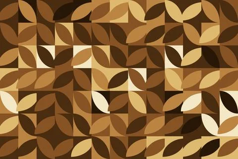Seamless Geometric Leaf Pattern in Earthy Brown Tones Stock Illustration